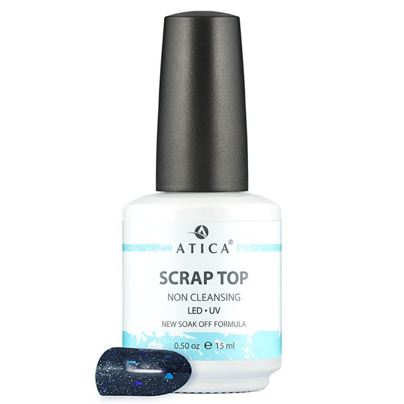 Virskārta ar spīdumiem un foliju Atica Scrap Top 15 ml